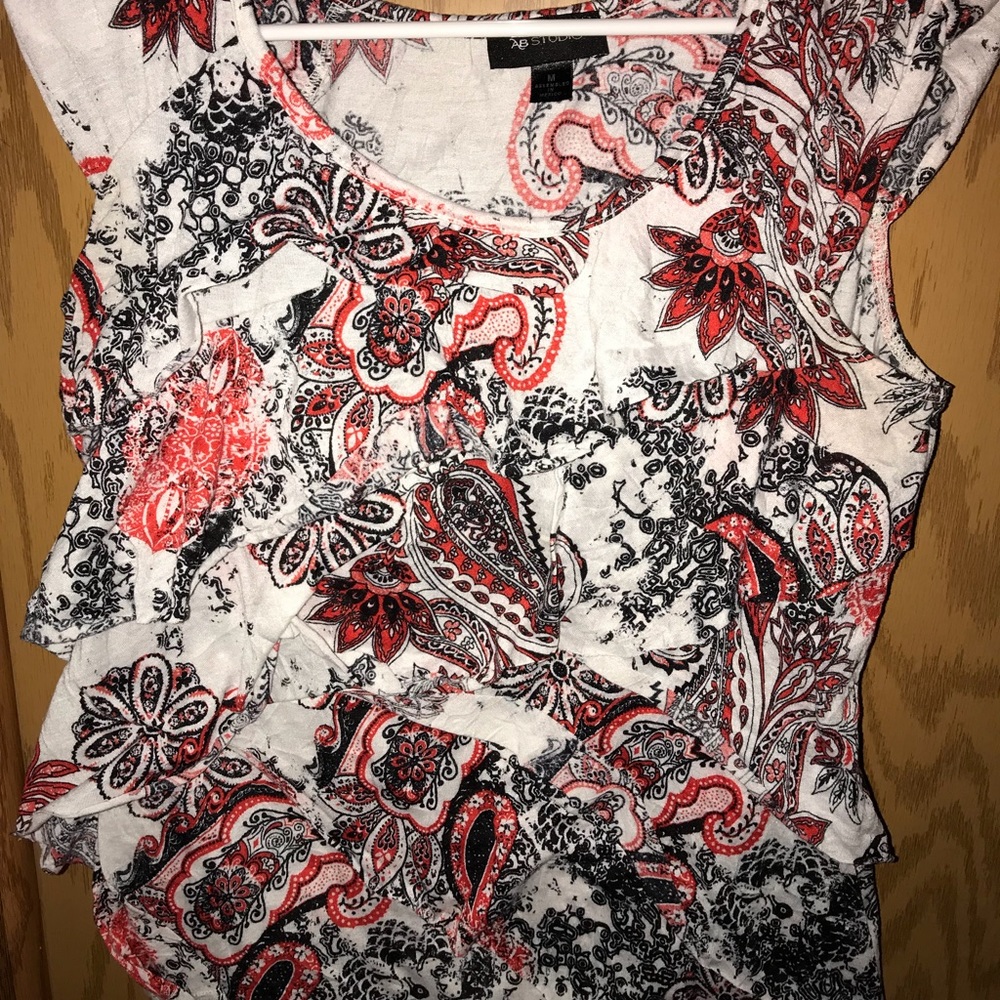 black red and white tank top